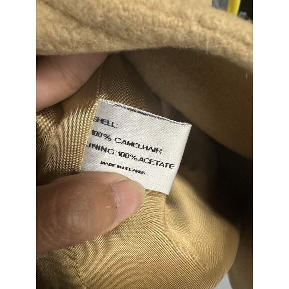 Larry Levine 100% Camel Hair SZ 4P Tan Double Breasted Jacket Coat Old money - Picture 6 of 8
